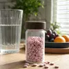 Pink tablet glass bottle portable storage bottle for medicines and health products packaging container details Picture